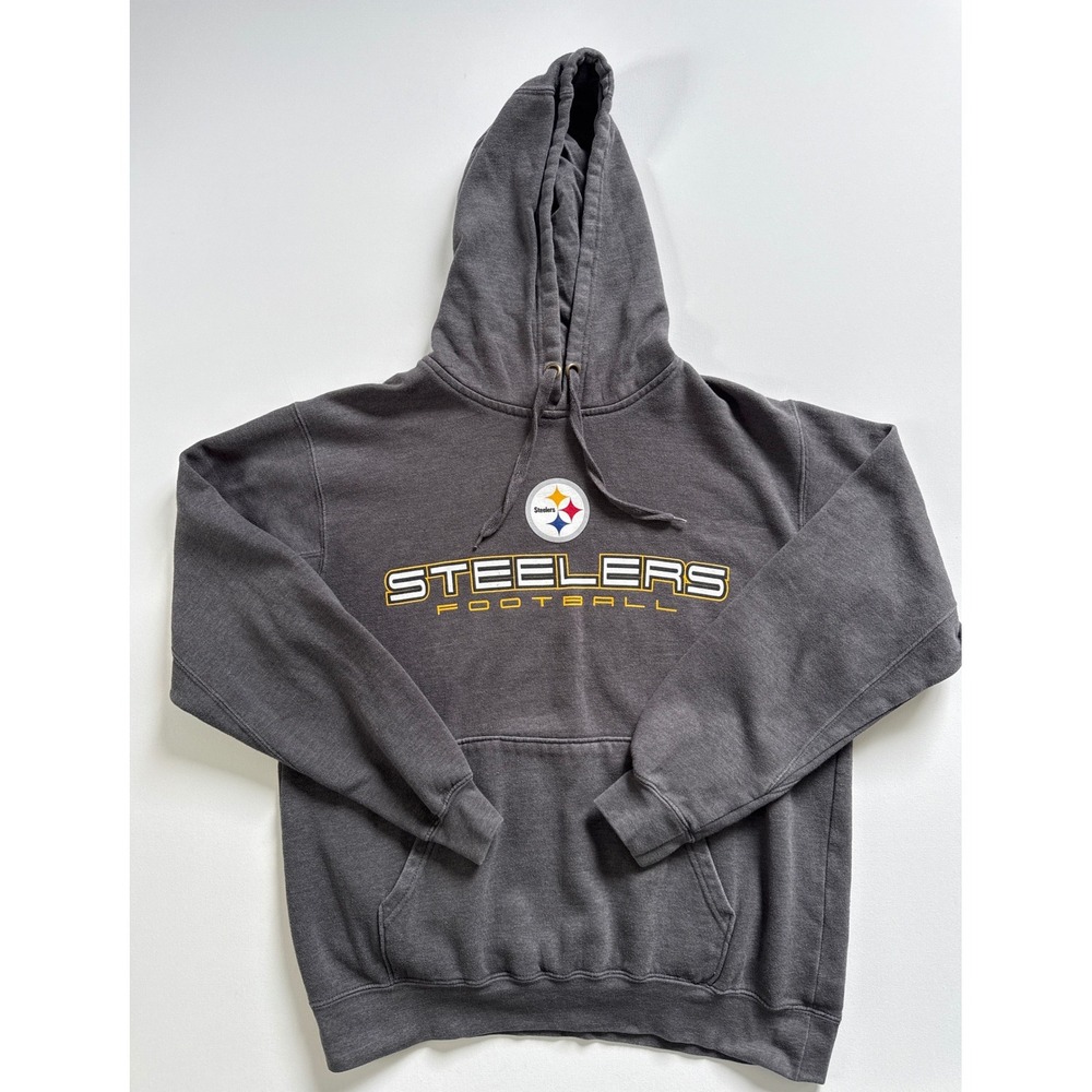 NFL Team Apparel Pittsburgh Steelers Football Hoodie Grey K099 Mens( Large?)